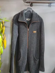 THE NORTH FACE ザノースフェイス グレー ジップアップ ニット カーディガン THE NORTH FACE (正規品) 55 (レディース) ニット ロングカーデ