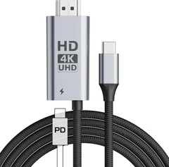 4K@60Hz USB-C to HDMI 変換ケーブル 2M 100W PD急速充電 単方向通信