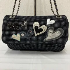 9207　Think Bee!　シンクビー！　 ショルダーバッグ　2way　トートバッグ　 セミショルダー　チェーン　ビジュー　 スパンコール　ハートモチーフ　ブラック系　 黒　レディース