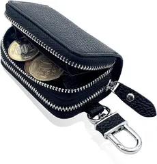 TOMOTHY キーケース 小銭入れ スマートキーケース 財布一体型 革 レディース メンズ (ブラック)