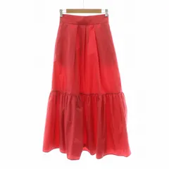 ティアラ Tiara フレアスカート ティアード ロング 2 レッド A0119FS /NQ