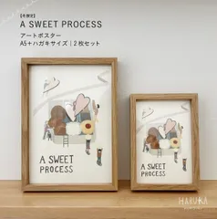 【冬限定】A SWEET PROCESS｜アートポスター2枚セット（A5＋ハガキ）｜バレンタイン・冬インテリア