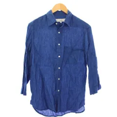 ロッソ ROSSO アーバンリサーチ シャツ リネン 七分袖 M 青 RA85-13M001 /TK
