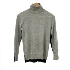 BEIGE(ベイジ) 長袖セーター サイズ4 XL レディース美品  - ダークネイビー×ライトグレー タートルネック