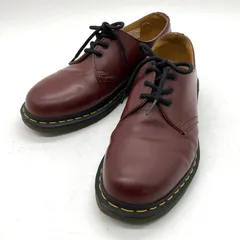 Dr.Martens ドクターマーチン 3ホールシューズ 1461 イエローステッチ 革靴 メンズ UK8 27cm チェリーレッド 靴 B15805◆