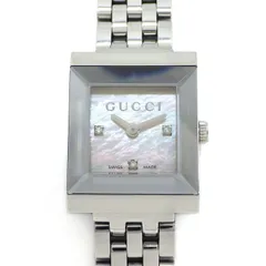 グッチ GUCCI 腕時計 Gフレーム 128.4 3ポイント ダイヤインデックス スクエア ホワイトシェル文字盤 SS クオーツアナログ 【中古】のサムネイル