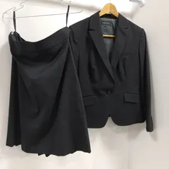 ks182◆INDIVI スーツ (2L~3Lサイズ相当) ブラック タイトスカート ジャケット