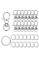 キーホルダー金具 キーホルダー パーツ キーリング リング チャーム ナスカン レジン パーツ キーホルダーパーツ 回転フック 丸カン 付き YINKE ワンタッチ ア 手芸用品 ハンドメイド アクセサリー 手作り 素材 DIY 副資材 全長44mm 50個入