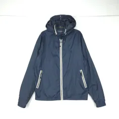 アメリカンイーグル メンズ ネイビー フード ウィンドブレーカー アウター (90 95)