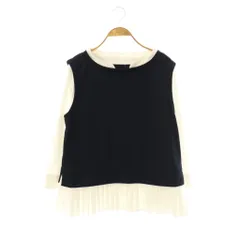 マイジュジュ Mijuju シャツ ブラウス 長袖 ベスト フェイクレイヤード M 黒 白 /DF