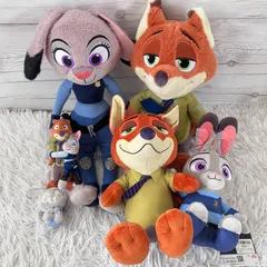 Disney ディズニー ズートピア ペアぬいぐるみ ニック ジュディ 5点セット ハグ&スマイル 5