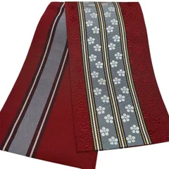 R-1570 　半幅帯　小袋帯　浴衣帯　博多織　絹100％　レディース　リバーシブル