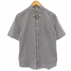 グリーンレーベルリラクシング ユナイテッドアローズ green label relaxing ボタンダウンシャツ カジュアルシャツ ギンガムチェック 半袖 L 紺 ネイビー 白 ホワイト 3216-199-0553 /HN ■GY14