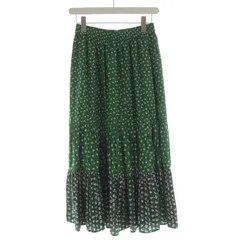 ユニクロ UNIQLO ポールアンドジョー PAUL＆JOE フレアスカート マキシ ロング 花柄 M 緑 グリーン 白 ホワイト /RO