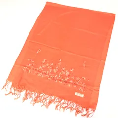 pashmina パシュミナ ストール  花柄/ステッチ/パシュミナ×シルク    オレンジ レディース / 240001186143