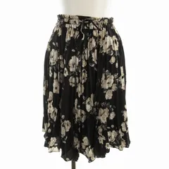 ココディール COCO DEAL フレアスカート ひざ丈 花柄 2 黒 ブラック 76817410 /EE