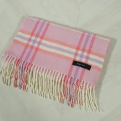 カシミア50% BEAN POLE ビーンポール CHECK チェック マフラー ピンク トーン