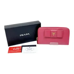 ◆◆PRADA プラダ 長財布 リボン サフィアーノ 箱付 レディース ショッキングピンク