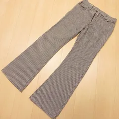 (653★ W28 日本製 LEE リー 4202 ウエスターナー WESTERNER 千鳥柄 ブーツカット パンツ フレア 古着 レトロ 秋冬 綿100