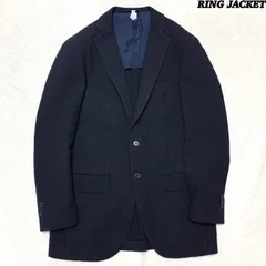 RING JACKET テーラードジャケット クリーニング済 背抜き サイドベンツ サイズ44 ネイビー リングジャケット リングヂャケット
