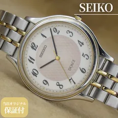 SEIKO DOLCE 8J41-8000 セイコー ドルチェ ブルズアイ ユニセックス シルバー ゴールド コンビ メタル ヴィンテージ 2009年製【電池交換済】【６ヶ月保証】CH138