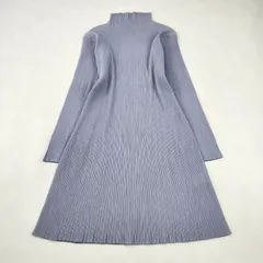 ISSEY MIYAKE ワンピース 希少 プリーツ ハイネック イッセイミヤケ archive ヴィンテージ エレガント グレー サイズM L相当
