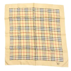 バーバリーズ Burberrys ヴィンテージ スカーフ 絹 シルク ノバチェック ベージュ /UO ■WY