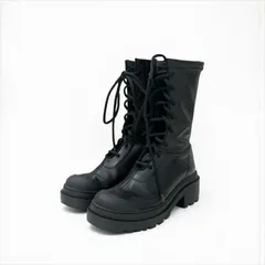 クリスチャンディオール CHRISTIAN DIOR アーケード ブーツ ショートブーツ 靴 シューズ レザー ブラック 黒 ロゴ レースアップ ジップ ミドルブーツ