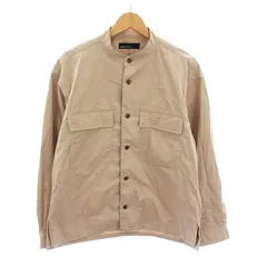 グリーンレーベルリラクシング ユナイテッドアローズ green label relaxing シャツ バンドカラー 長袖 M ベージュ 3226-166-0076 /YM