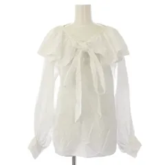 スナイデル SNIDEL 22SS ボリュームカラーリボンブラウス 長袖 フリル ONE 白 SWFB221125 /TK ■JS