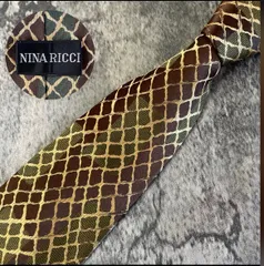 NINA RICCI ニナリッチ ブラウン シルク ネクタイ[MSE047]