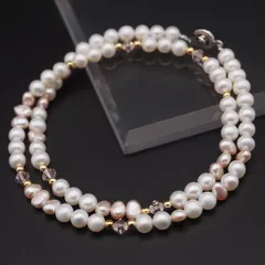 J276 淡水真珠 パール ネックレス ミックスカラー ゴールド デザイン シルバー 6月誕生石