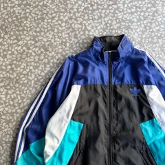 adidas / 90’s- nylon jacket オールドアディダス　マルチカラー　ナイロンジャケット　刺繍ロゴ　トレフォイルロゴ　ストリート 横ノリ　ヒップホップ　B系
