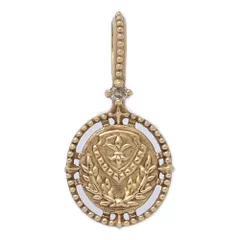 美品 0.01ct agete アガット ダイヤモンド チャーム ペンダントトップ K10YG 416-0.5g イエローゴールド フラワー【♀】【A】【レディース】★■603033【中古】