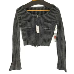 グレイル GRL スリットフレアスリーブジップブリーチニットカーディガン レディース FREE 