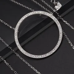 J380 スワロフスキー SWAROVSKI ネックレス ラインストーン サークル デザイン シルバー