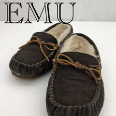 emu エミュー モカシン スエード 靴 モコモコ　 箱付 6 ブラウン  レディース 靴