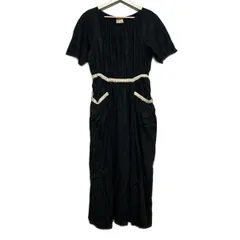 Sybilla(シビラ) ワンピース サイズM レディース - 黒×ベージュ クルーネック/半袖/ロング/ウエストゴム