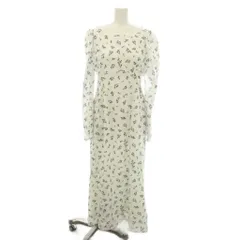 クミキョク 組曲 KUMIKYOKU ワンピース M 白 ホワイト 花柄 スクエアネック 長袖 /JP