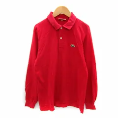 ラコステ LACOSTE ポロシャツ 長袖 ポロカラー 無地 ロゴ 3 S 赤 レッド /SY20