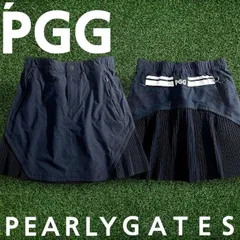 PGG by PEARLY GATES ピージージー パーリーゲイツ ゴルフ 高密度ドライポプリン プリーツ切替 4WAYストレッチ ミニ スカート ゴルフウェア レディース 269-2234602 定価2.4万 ダークネイビー ▲027▼50821w02