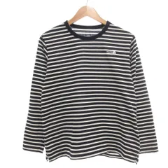 ザノースフェイス THE NORTH FACE Tシャツ ロンT カットソー 長袖 ボーダー柄 L 紺 ネイビー 白 ホワイト /YJ