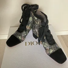 美品　クリスチャン　ディオール Christian Dior Naughty-D ノーティーD アンクルブーツ 36.5 刺繍 レース　箱付き