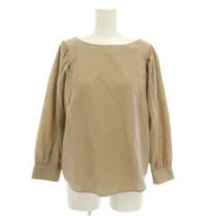 ナノユニバース nano universe ブラウス 36 ベージュ 無地 ラウンドネック 長袖 /RE