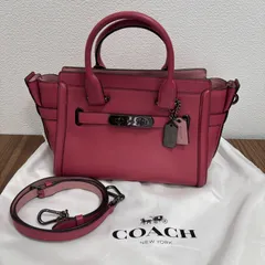 ★【保管品】COACH コーチ 2way ショルダーバック ハンドバック レザー ピンク 1680-55496