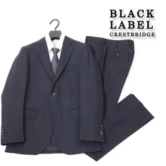 訳有 ◆ブラックレーベル クレストブリッジ BLACK LABEL CRESTBRIDGE ネイビーシャドーストライプスーツ 総裏 ビジネススーツ  A6 相当 # 352