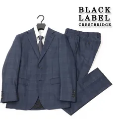 訳有 ◆ブラックレーベル クレストブリッジ BLACK LABEL CRESTBRIDGE ネイビーシャドーグレンチェックスーツ ビジネススーツ 総裏 A5相当 # 718