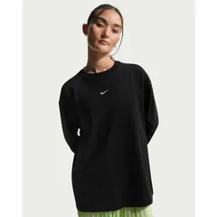 ナイキ 長袖 Tシャツ レディース NIKE NSW クラシック OS L/S Tシャツ｜オーバーサイズ  ロンT 長袖シャツ スポーツウェア トップス  ワンポイント  スポーツTシャツ コットン 黒 ブラック 服 レディースウエア  /IH7599-010