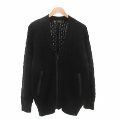 ジーユー GU UNDERCOVER カーディガン M ケーブルニット 長袖 Vネック 黒 ブラック /AE