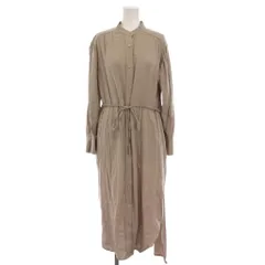 ナノユニバース nano universe シャツワンピース ロング バンドカラー 長袖 36 グレージュ /YM ■MA